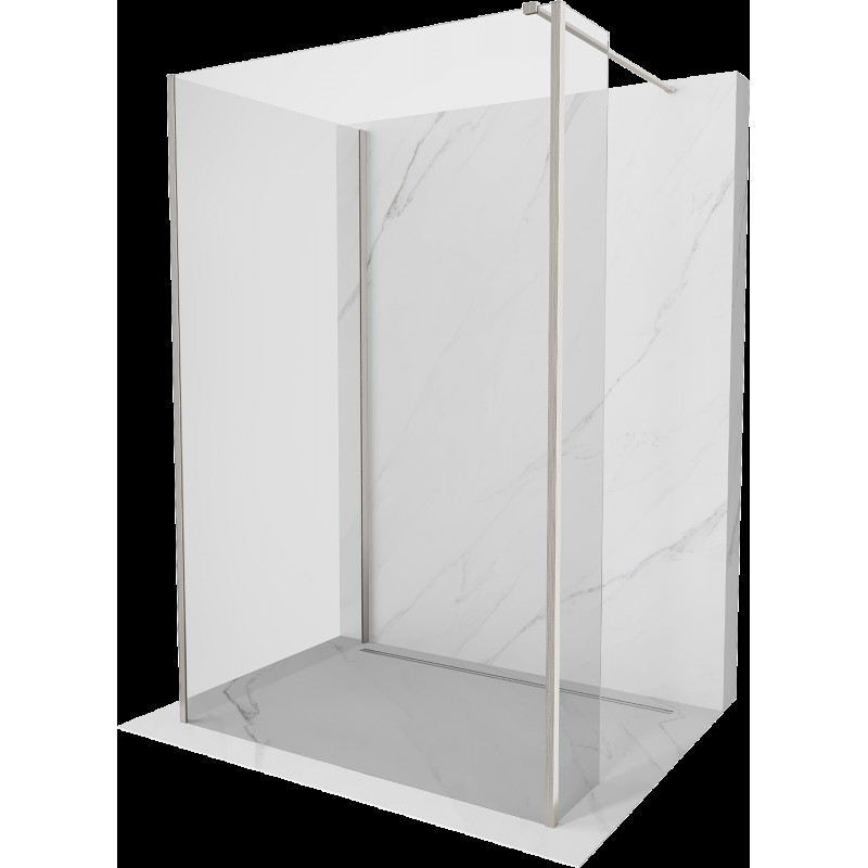 Mexen Kioto sprchová stena Walk-in 120 x 80 x 30 cm, transparentná, brúsený nikel - 800-120-080-221-97-00-030