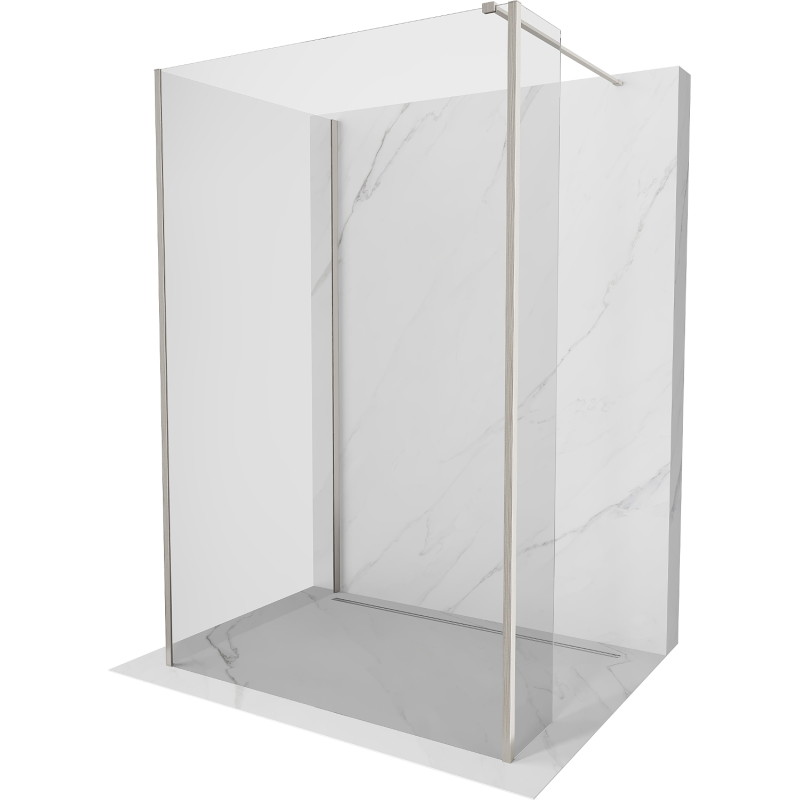 Mexen Kioto sprchová stena Walk-in 120 x 90 x 30 cm, transparentná, kartáčovaný nikel - 800-120-090-221-97-00-030