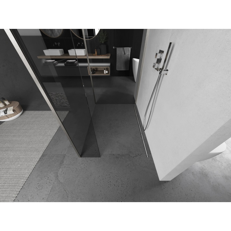 Mexen Kioto sprchová stena Walk-in 120 x 90 x 30 cm, transparentná, kartáčovaný nikel - 800-120-090-221-97-00-030