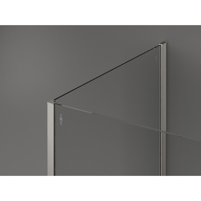 Mexen Kioto sprchová stena Walk-in 120 x 90 x 30 cm, transparentná, kartáčovaný nikel - 800-120-090-221-97-00-030