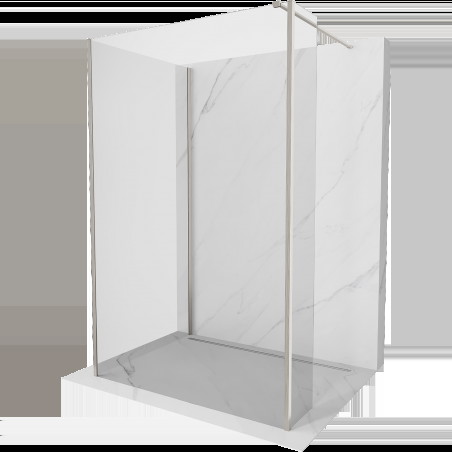 Mexen Kioto sprchová stěna Walk-in 125 x 95 x 30 cm, transparentní, broušený nikel - 800-125-095-221-97-00-030