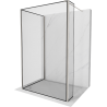 Mexen Kioto sprchová zástena Walk-in 90 x 80 x 30 cm, čierny vzor, kartáčovaný nikl - 800-090-080-221-97-70-030