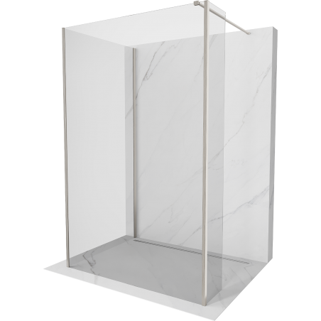 Mexen Kioto sprchová stena Walk-in 140 x 105 x 30 cm, priehľadná, kartáčovaný niklov - 800-140-105-221-97-00-030