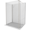 Mexen Kioto sprchová stena Walk-in 135 x 110 x 30 cm, transparentná, brúsený nikl - 800-135-110-221-97-00-030