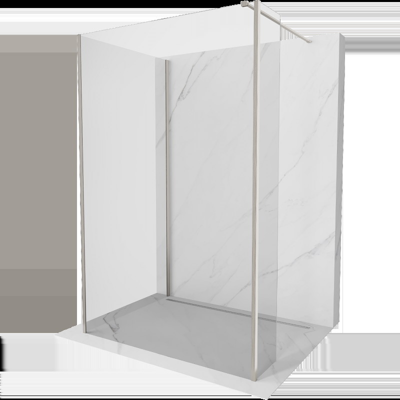 Mexen Kioto sprchová stena Walk-in 115 x 90 x 30 cm, transparentná, brúsený nikel - 800-115-090-221-97-00-030