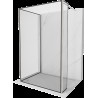 Mexen Kioto sprchová stena Walk-in 130 x 110 x 30 cm, čierny vzor, brúsený nikl - 800-130-110-221-97-70-030