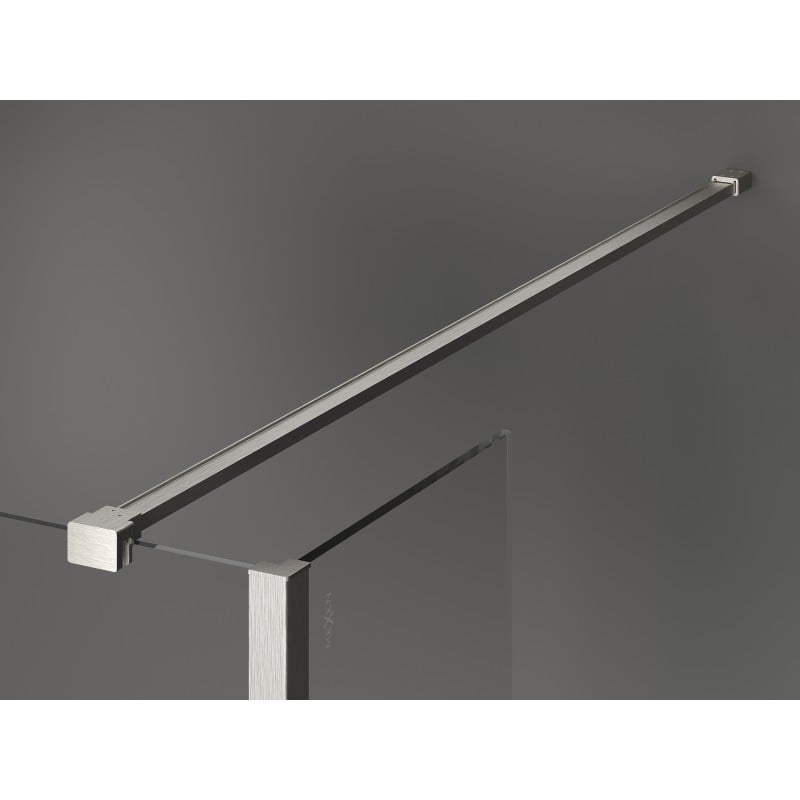 Mexen Kioto sprchová stena Walk-in 90 x 70 x 40 cm, transparentná, brúsený nikel - 800-090-070-221-97-00-040