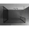 Mexen Kioto sprchová stěna Walk-in 140 x 100 x 40 cm, černý vzor, kartáčovaný nikel - 800-140-100-221-97-70-040
