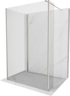 Mexen Kioto sprchová stena Walk-in 115 x 110 x 40 cm, transparentná, brúsený nikel - 800-115-110-221-97-00-040