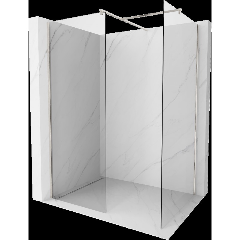 Mexen Kioto sprchová zástena Walk-in 150 x 120 cm, transparentná, brúsený nikel - 800-150-202-97-00-120