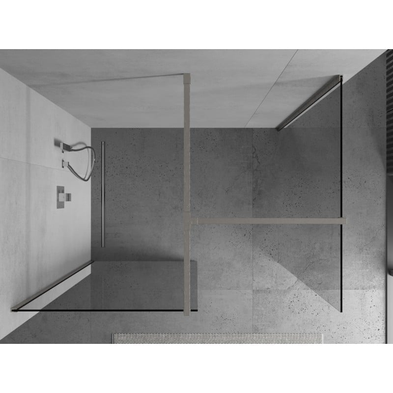 Mexen Kioto sprchová stena Walk-in 170 x 95 cm, transparentná, brúsený nikel - 800-170-202-97-00-095
