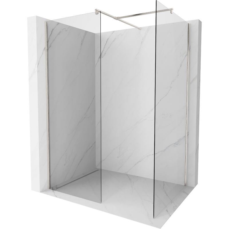 Mexen Kioto sprchová stena Walk-in 180 x 75 cm, transparentná, brúsený nikel - 800-180-202-97-00-075