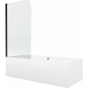 Mexen Cube obdĺžniková vaňa 170 x 80 cm s panelom a 1-krídlovou zástenu 70 cm, transparentná, čierna - 550517080X9007017000