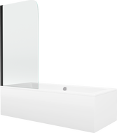 Mexen Cube obdĺžniková vaňa 170 x 80 cm s krytom a 1-krídlovou zástavou 70 cm, transparentná, čierna - 550517080X9007017000