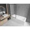 Mexen Cube obdĺžniková vaňa 170 x 80 cm s obkladom a 1-krídlovou sprchovou zástenou 70 cm, čierny vzor - 550517080X9307017070