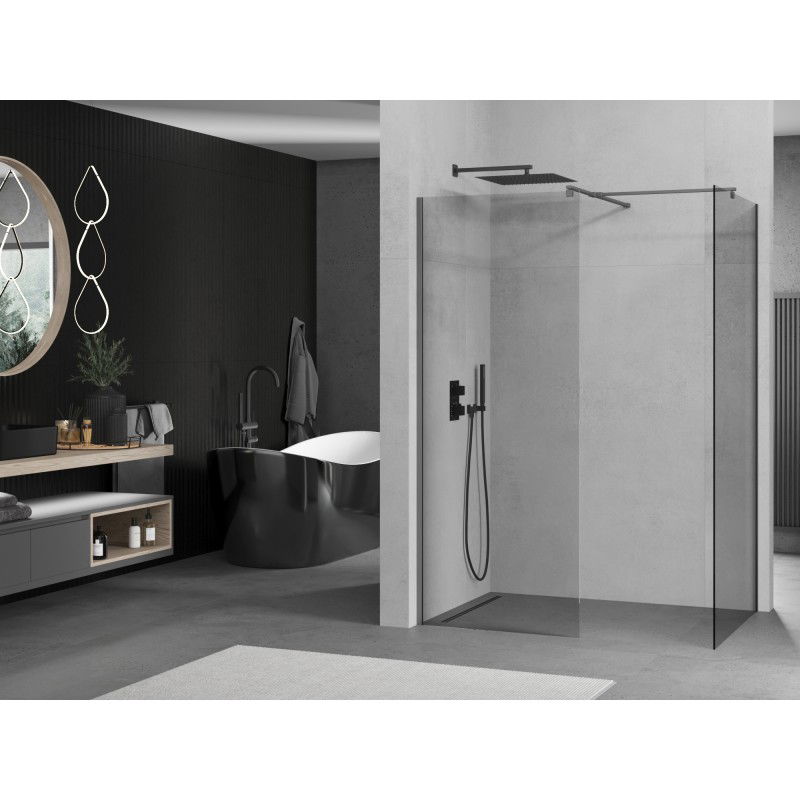 Mexen Kioto sprchová stena Walk-in 100 x 95 cm, transparentná, gun metal - 800-100-202-95-00-095