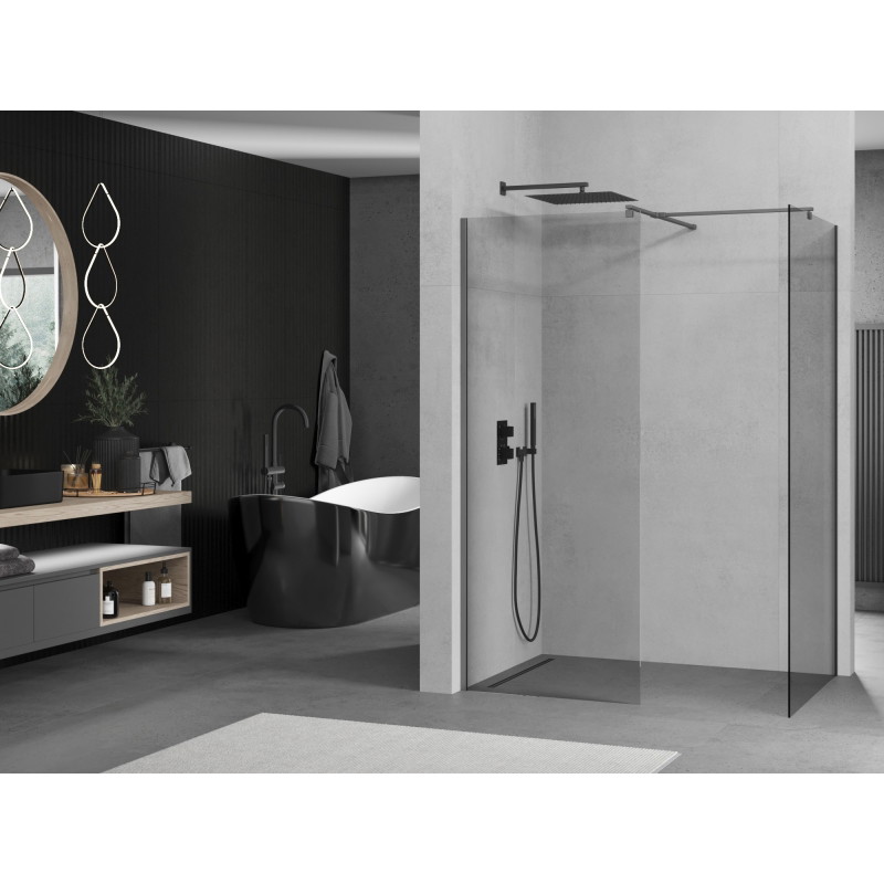 Mexen Kioto sprchová stena Walk-in 130 x 70 cm, transparentná, zbraňový kov - 800-130-202-95-00-070