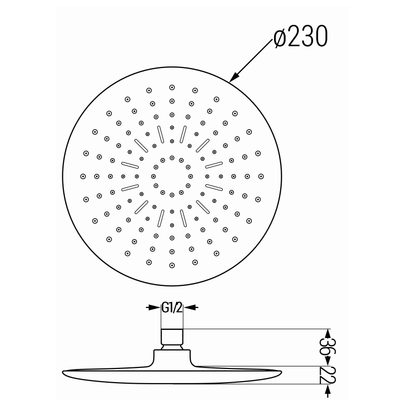 Mexen D-67 dažďová sprcha 22 cm, chróm - 79767-01