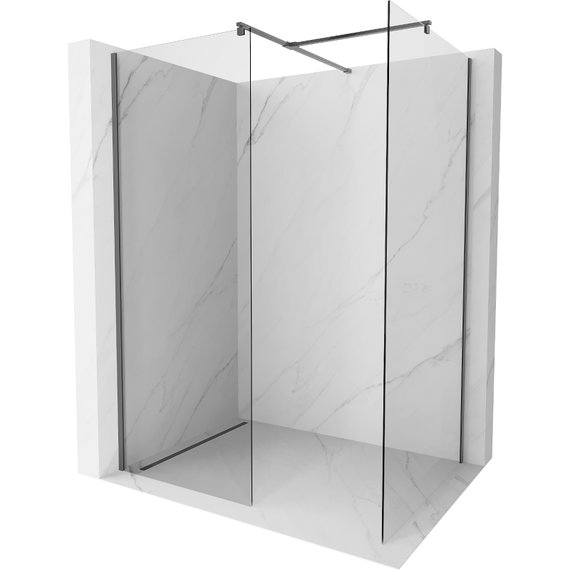 Mexen Kioto sprchová stena Walk-in 140 x 110 cm, transparentná, gun metal - 800-140-202-95-00-110