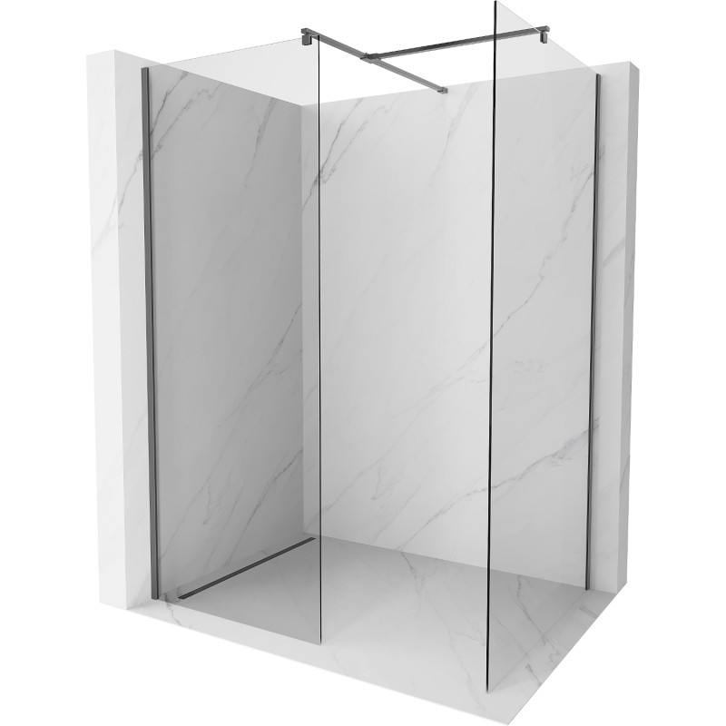 Mexen Kioto sprchová stena Walk-in 155 x 90 cm, priehľadná, gun metal - 800-155-202-95-00-090