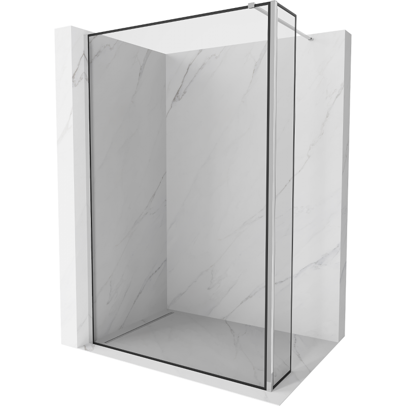 Mexen Kioto sprchová stena Walk-in 140 x 30 cm, čierny rám, chróm - 800-140-212-01-70-030