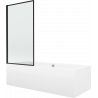 Mexen Cube obdĺžniková vaňa 180 x 80 cm s krytom a 1-krídlovou zástenou 70 cm, čierny vzor - 550518080X9307017070