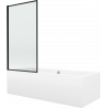 Mexen Cube Obdĺžniková vaňa 180 x 80 cm s obložením a jedným krídlovým paravanom 70 cm, čierny vzor