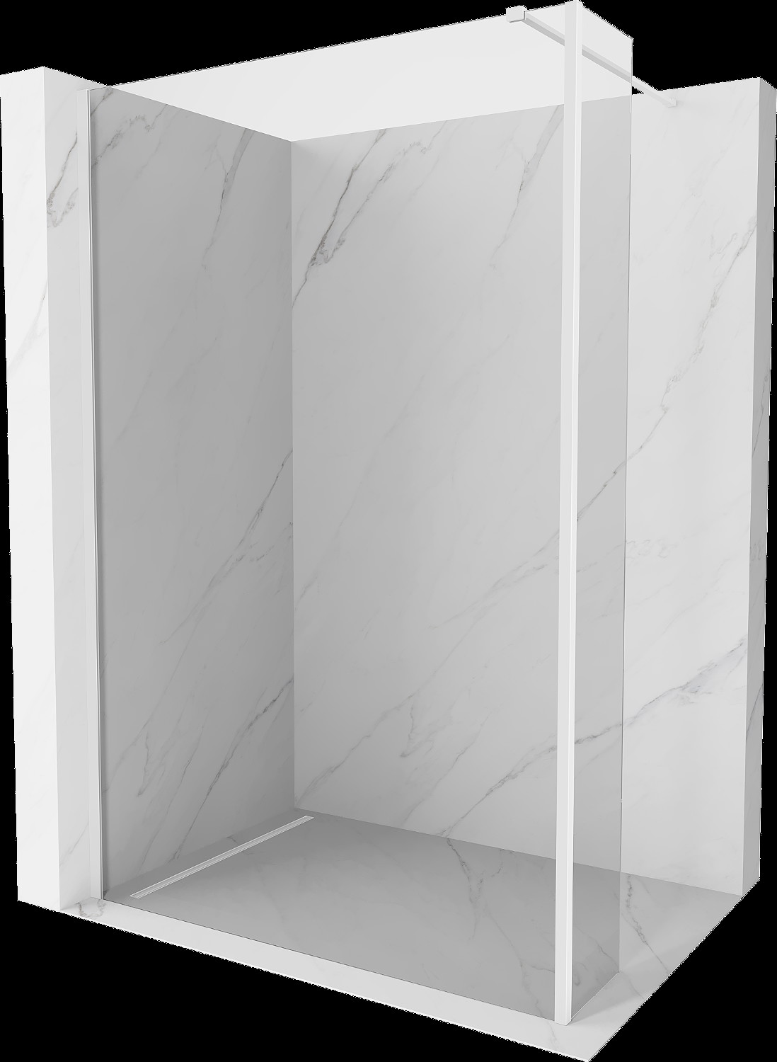 Mexen Kioto sprchová zástena Walk-in 110 x 40 cm, transparentná, biela - 800-110-212-20-00-040