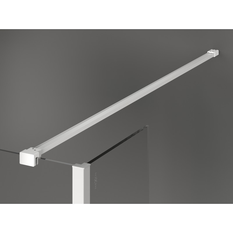 Mexen Kioto sprchová stena Walk-in 140 x 40 cm, čierny rám, biela - 800-140-212-20-70-040