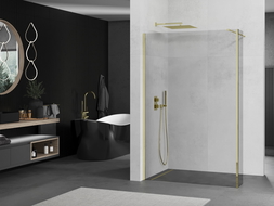 Mexen Kioto sprchová stěna Walk-in 120 x 30 cm, transparentná, zlatá - 800-120-212-50-00-030