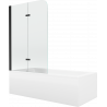 Mexen Cubik obdĺžniková vaňa 150 x 70 cm s obložením a dvojkrídlovým závesom 80 cm, transparentná, čierna - 550315070X900802700?