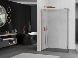 Mexen Kioto sprchová stena Walk-in 95 x 40 cm, transparentná, ružové zlato - 800-095-212-60-00-040