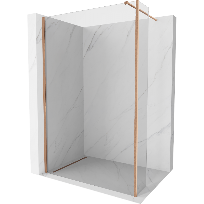 Mexen Kioto sprchová stena Walk-in 120 x 40 cm, transparentná, brúsená meď - 800-120-212-65-00-040