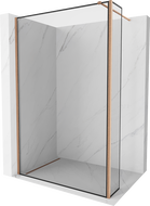 Mexen Kioto sprchová stěna Walk-in 120 x 30 cm, černý vzor, kartáčovaná měď - 800-120-212-65-70-030