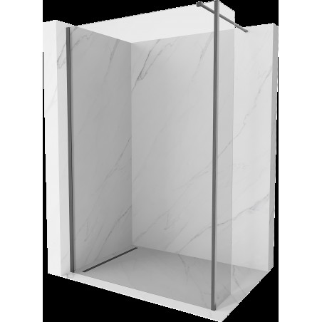 Mexen Kioto sprchová priečka Walk-in 140 x 40 cm, priehľadná, šedá s brúseným povrchom - 800-140-212-66-00-040