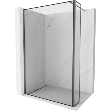 Mexen Kioto sprchová stena Walk-in 110 x 30 cm, čierny vzor, gun gray brúsený - 800-110-212-66-70-030