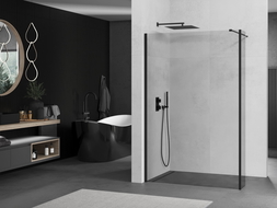 Mexen Kioto sprchová stena Walk-in 90 x 30 cm, transparentná, čierna - 800-090-212-70-00-030