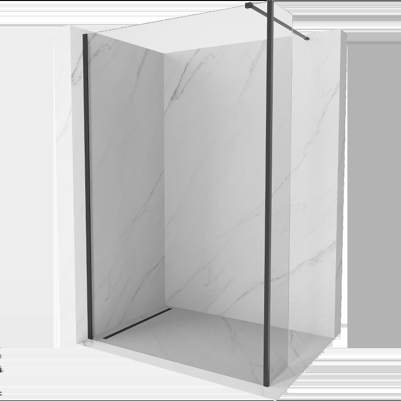 Mexen Kioto sprchová stěna Walk-in 100 x 40 cm, transparentní, černá - 800-100-212-70-00-040