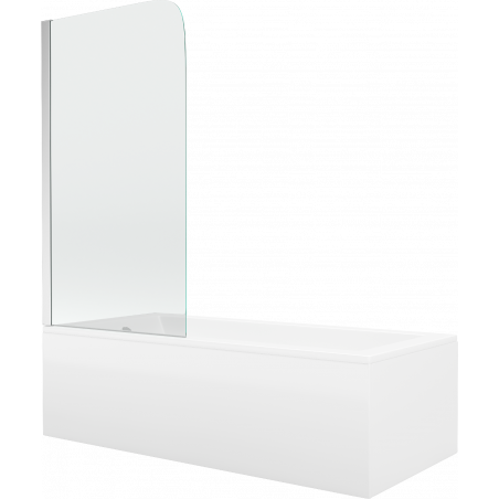 Mexen Cubik obdĺžniková vaňa 160 x 70 cm s krytom a jednokrídlovými dverami 75 cm, transparentné, chróm - 550316070X9007510100