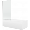 Mexen Cubik obdĺžniková vaňa 160 x 70 cm s krytom a jednokrídlovými dverami 75 cm, transparentné, chróm - 550316070X9007510100
