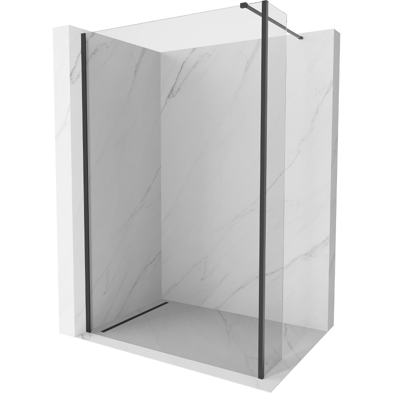 Mexen Kioto sprchová stena Walk-in 150 x 40 cm, transparentná, čierna - 800-150-212-70-00-040