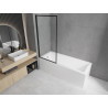 Mexen Cubik obdĺžniková vaňa 160 x 70 cm s obložením a 1-krídlovým zástenou 70 cm, čierny vzor fix