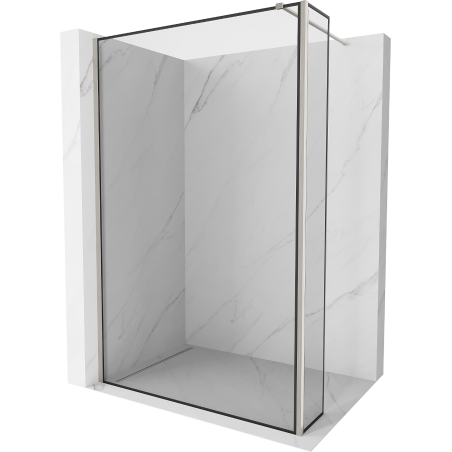 Mexen Kioto sprchová stena Walk-in 90 x 30 cm, čierny vzor, brúsený nikl - 800-090-212-97-70-030
