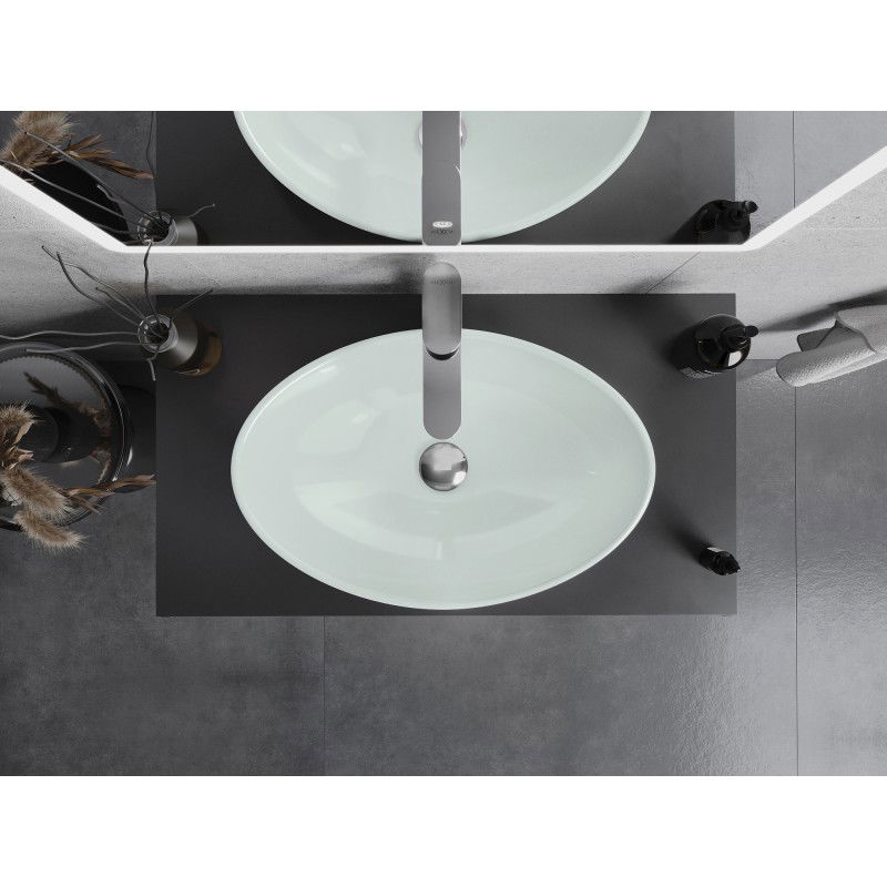 Mexen Sonia sklenené umývadlo na dosku 54 x 37 cm, biele - 24145430