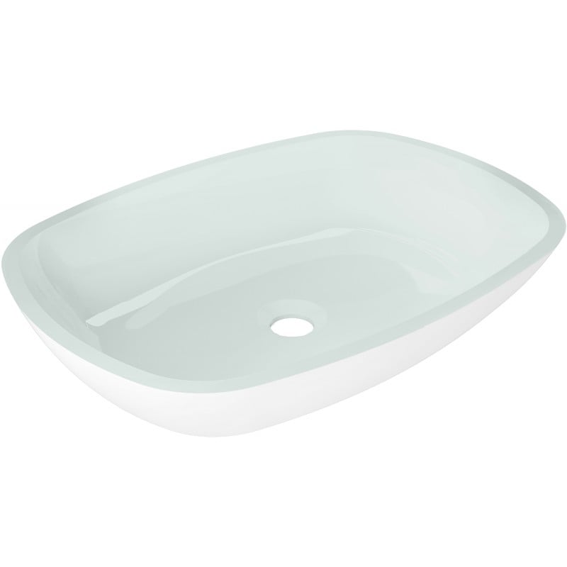 Mexen Araks sklenené umývadlo na dosku 54 x 39 cm, biele - 24155430