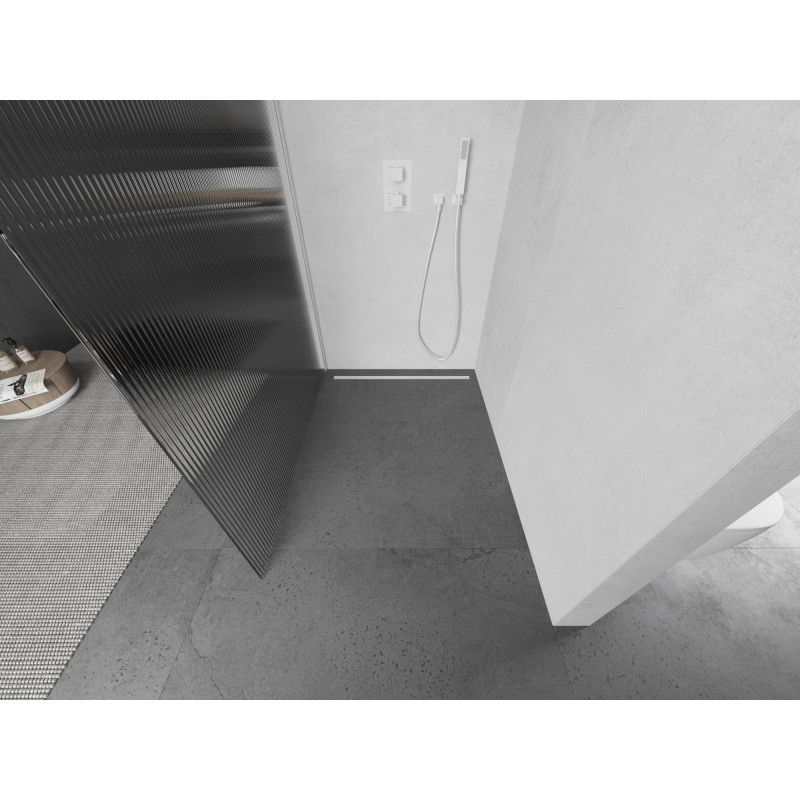 Mexen Kioto L sprchová stena Walk-in 120 x 200 cm, prúžky, biela - 800-120-103-20-09