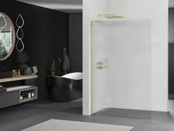 Mexen Kioto L sprchová zástena Walk-in 90 x 200 cm, priesvitná, zlatá - 800-090-103-50-09