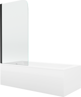 Mexen Cubik obdĺžniková vaňa 170 x 70 cm s krytom a 1-krídlovým paravanom 70 cm, transparentná, čierna - 550317070X9007017000