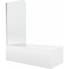 Mexen Cubik obdĺžniková vaňa 170 x 70 cm s obkladom a jednokrídlovou zástenou 80 cm, transparentná, chrómová