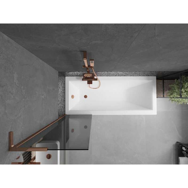 Mexen Next L vaňová zábrana 1-krídlová 50 x 150 cm, grafit, ružové zlato - 895-050-000-03-40-60